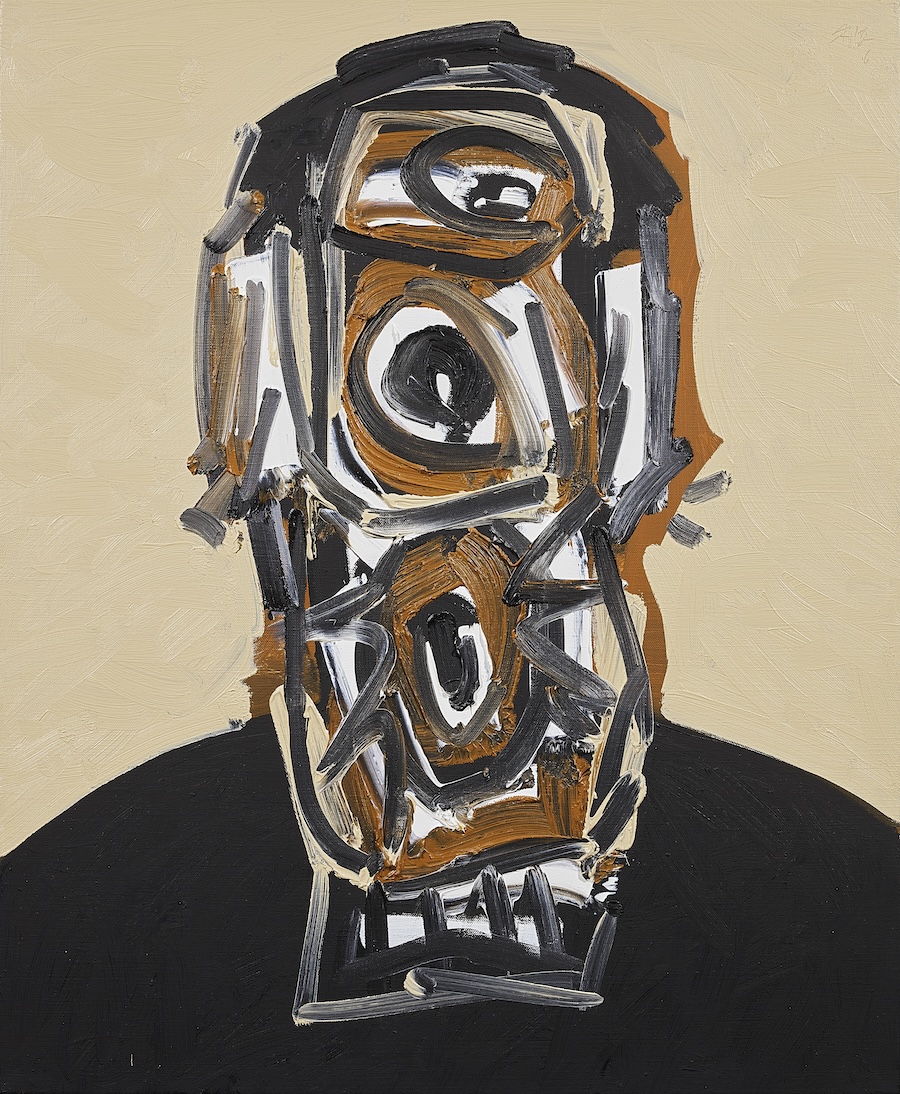 Antonio Saura, Portrait, 1996, Oil on canvas, 28.7 x 23.4 in